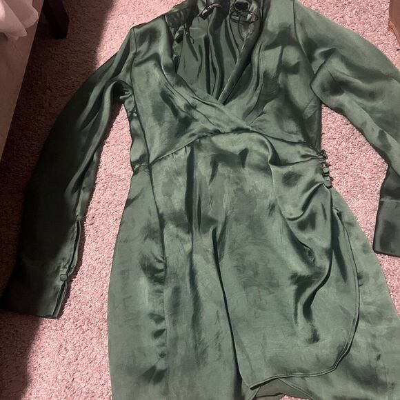 ZARA Heavy Satin Effect Dress NWOT size xs - Picture 9 of 16
